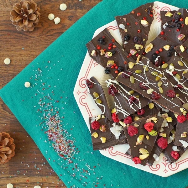 Pistachio, Raspberry, and Coconut Bark