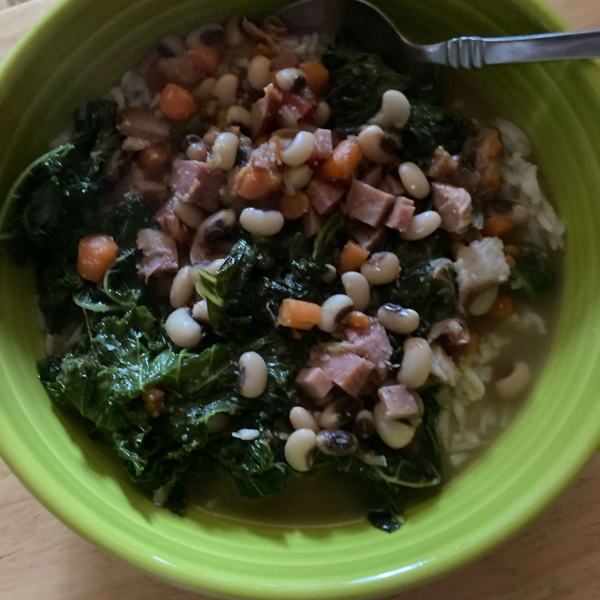 Black-Eyed Peas with Pork and Greens