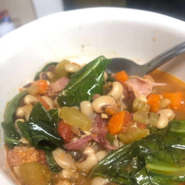 Black-Eyed Peas with Pork and Greens