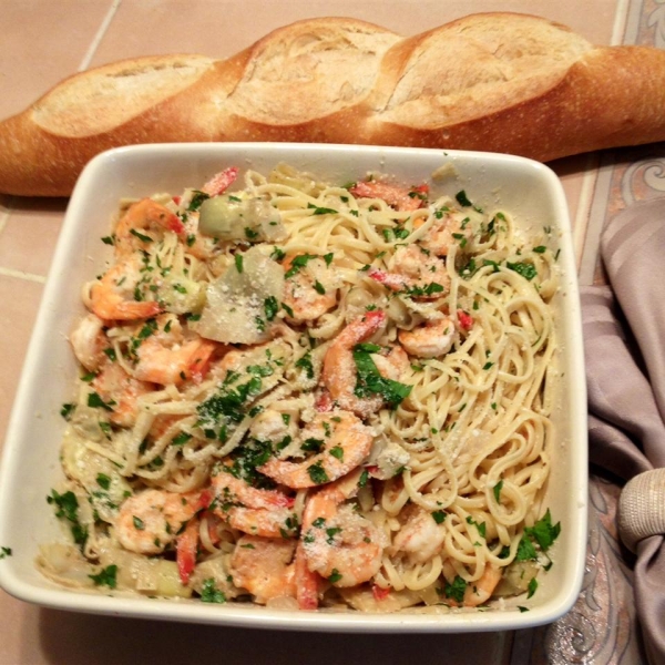 Shrimp and Artichoke Linguine