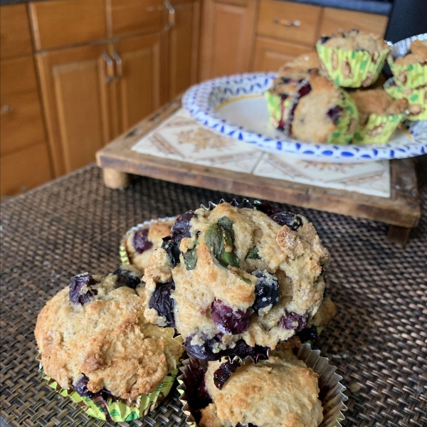 Blueberry, Lime, and Basil Muffins