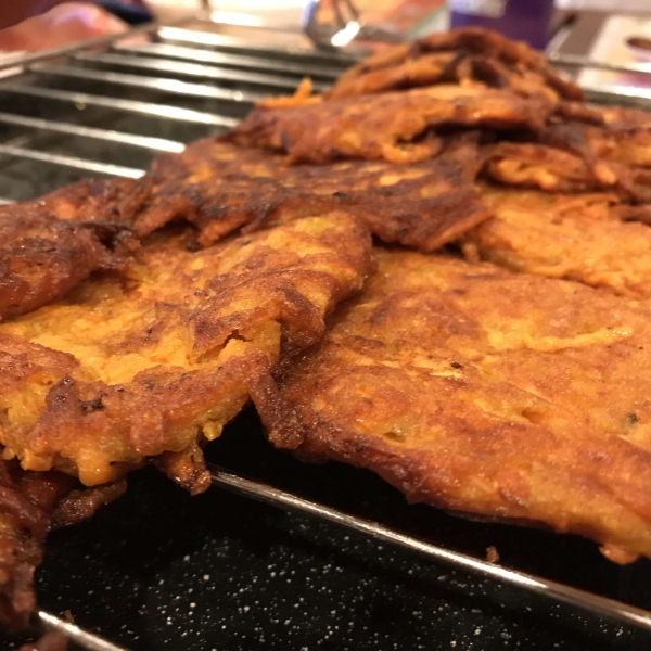 Curried Sweet Potato Latkes