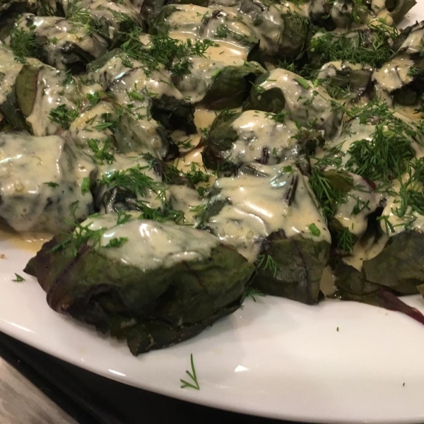 Ukrainian Beet Green Cabbage Rolls