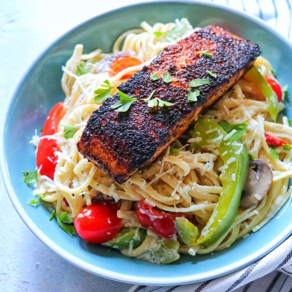 Blackened Salmon Pasta