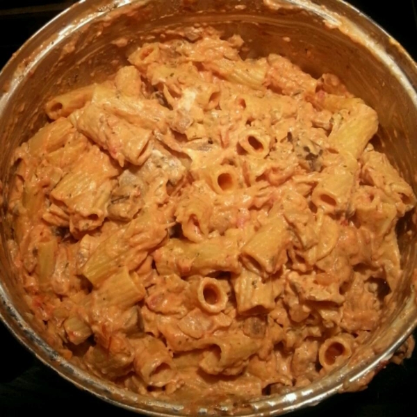 Rigatoni with Eggplant, Mushrooms and Goat Cheese