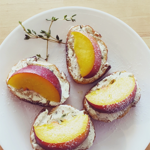 Peach and Goat Cheese Tartine