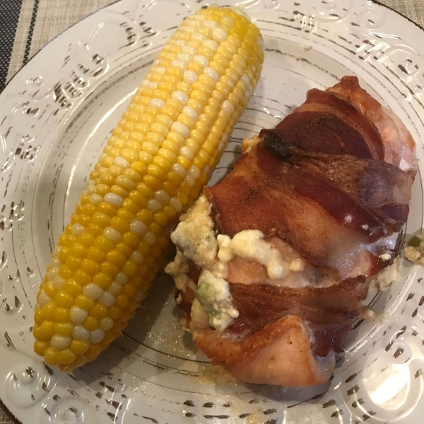 Bacon-Wrapped Jalapeno Popper-Stuffed Chicken Breasts