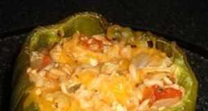 Peppers Stuffed with Grilled Chicken and Rice