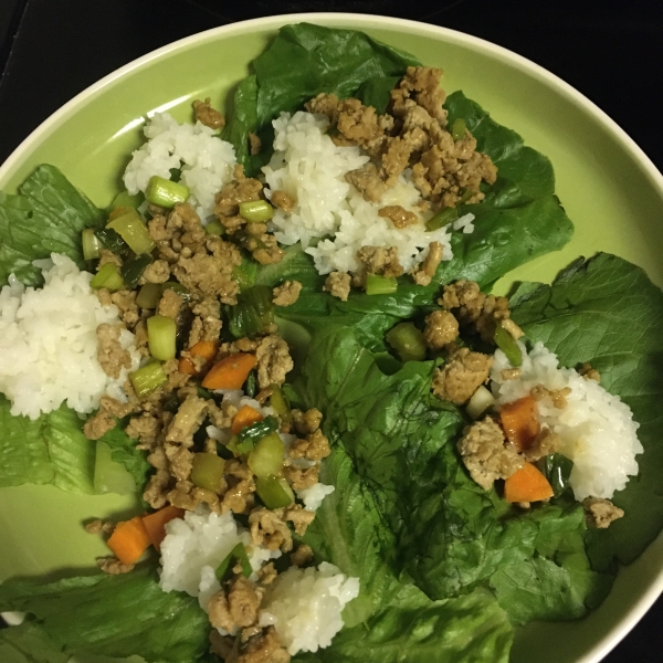 Asian Chicken and Rice Lettuce Wraps