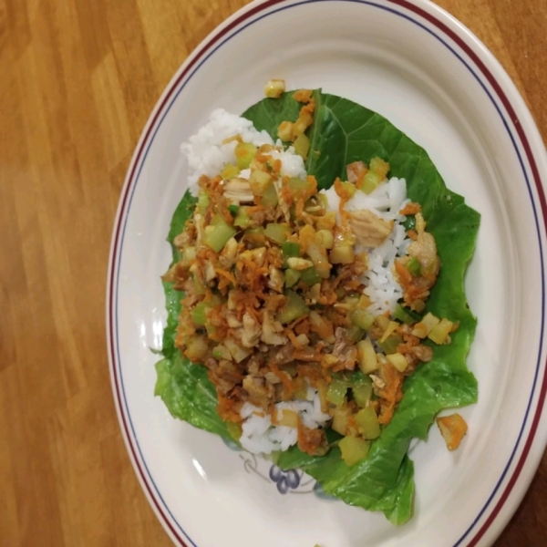 Asian Chicken and Rice Lettuce Wraps