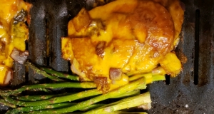 Cheesy Pork Chops with Spicy Apples