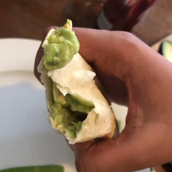 Avocado, Cream Cheese, and Egg Burrito