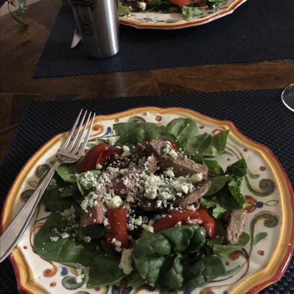 Flat Iron Steak and Spinach Salad