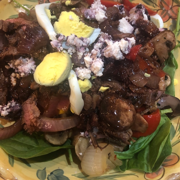 Flat Iron Steak and Spinach Salad