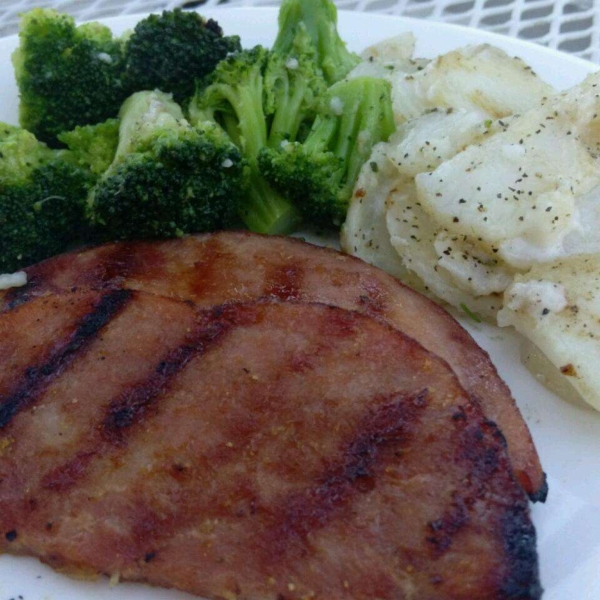 Doreen's Ham Slices on the Grill