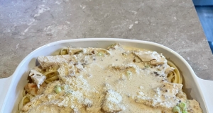 Creamy Chicken on Linguine