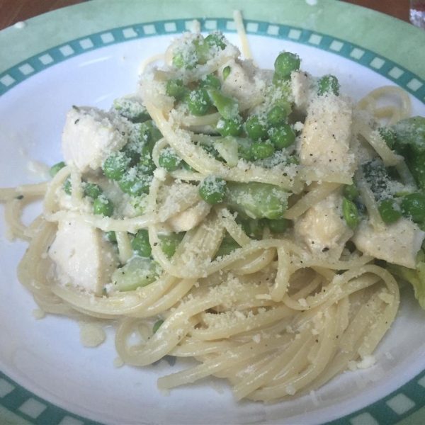 Creamy Chicken on Linguine