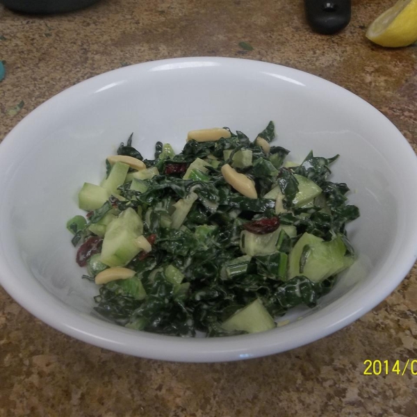 Kale and Cucumber Salad with Lemon Tahini Dressing