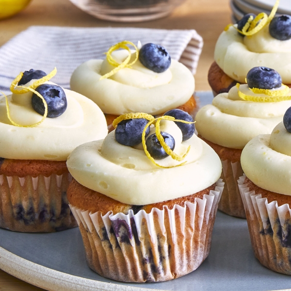 Blueberry Cupcakes with Lemon Cream Cheese Frosting