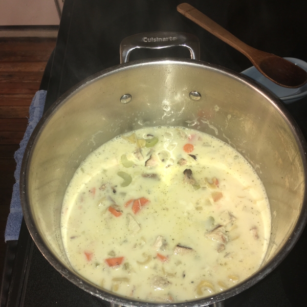 Creamy Chicken Egg Noodle Soup