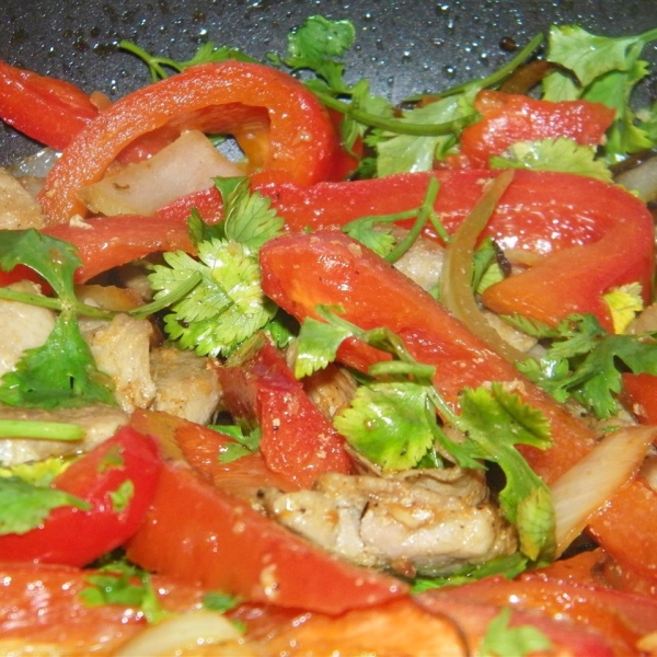 Cilantro and Pork Stir Fry