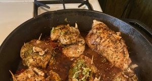 Balsamic-Glazed Stuffed Chicken Breasts with Pesto and Parmesan