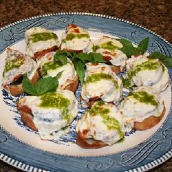 Eggplant Slices, Tomatoes, and Mozzarella