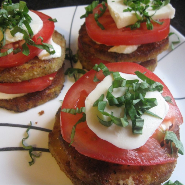 Eggplant Slices, Tomatoes, and Mozzarella