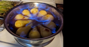 Poached Pears with Apricot Sauce