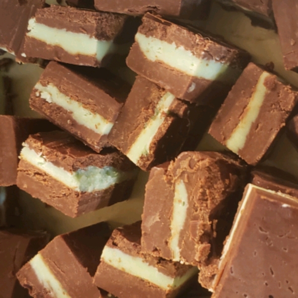 Layered Mint Chocolate Fudge