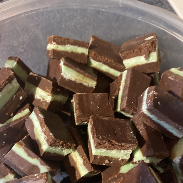 Layered Mint Chocolate Fudge