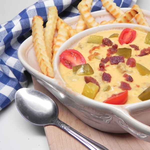 Cheeseburger and Pickle Soup