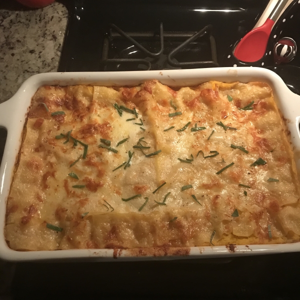 Roasted Butternut Squash and Garlic Lasagna