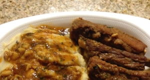 Mashed Potatoes with Fried Mushroom, Bacon, and Onion