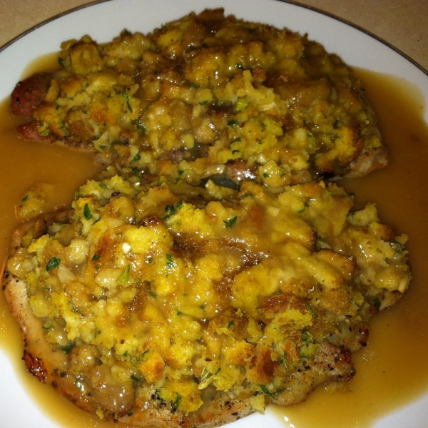 Crazy Good Stuffing and Baked Chops