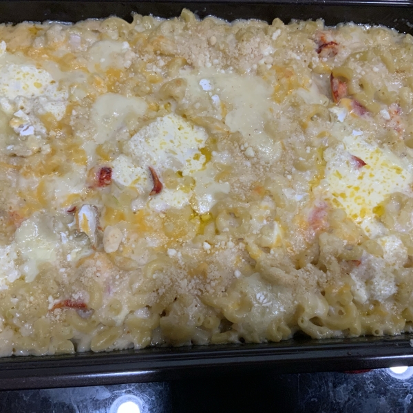 Lobster Mac with Cheddar, Brie, and Gruyere