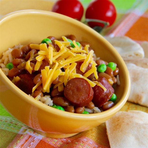 Dogs 'n' Beans Rice Bowl