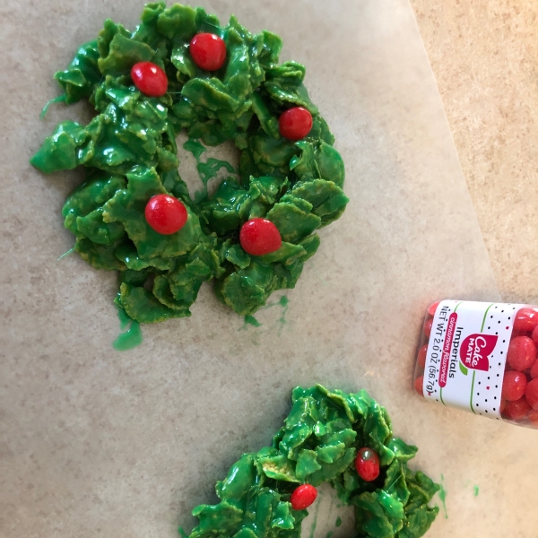 Christmas Cornflake Wreath Cookies