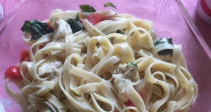 Fettuccini with Basil and Brie