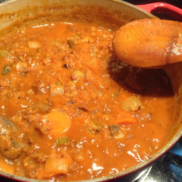 Beefy Lentil Vegetable Soup