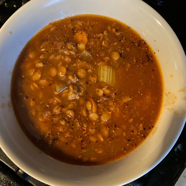 Beefy Lentil Vegetable Soup