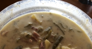 Slow Cooker Ham, Green Bean, and Potato Soup