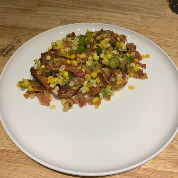 Grilled Salmon with Bacon and Corn Relish