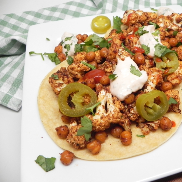 Air Fryer Vegetarian Cauliflower and Chickpea Tacos