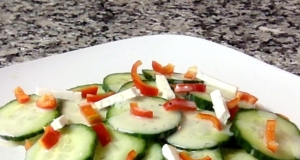 Cold Cucumber Salad with Feta and Bell Pepper