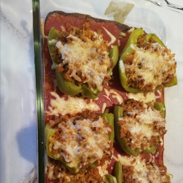 Kelsey's Favorite Stuffed Green Peppers