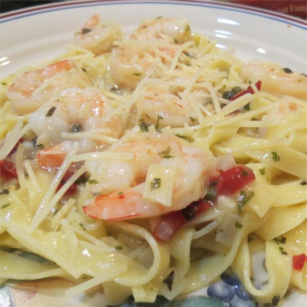 Fettuccine with Lemon-Garlic Shrimp