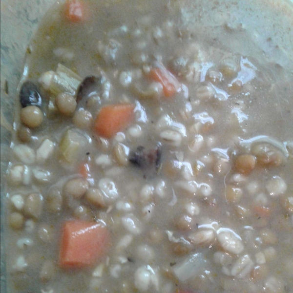 Barley, Lentil and Mushroom Soup