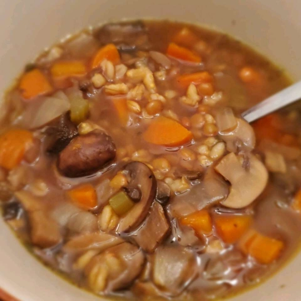 Barley, Lentil and Mushroom Soup