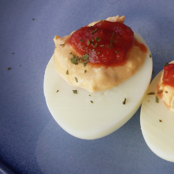 Salsa Deviled Eggs